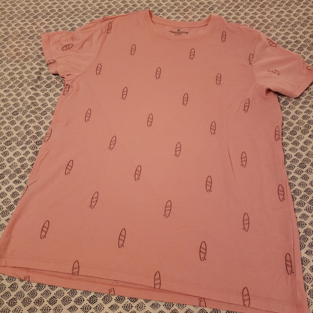 American Eagle Pink Surfboard Tee